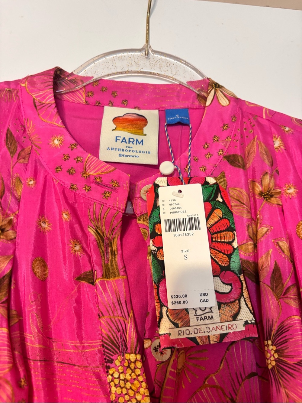 Farm Rio x Anthropology belted puff sleeve mini dress NTW - Picture 3 of 4